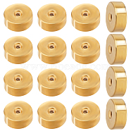 50Pcs 304 Stainless Steel Ear Nuts, Safety Screw Flat Round Earring Backs, Real 18K Gold Plated, 5x2mm, Hole: 1mm(STAS-BBC0003-33G)
