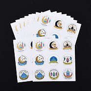 Lesser Bairam Theme Paper Stickers, Self Adhesive Round Sticker Labels, for Envelopes, Bubble Mailers and Bags, Moon Pattern, 13.1~13.3x13.1~13.3cm, 9pcs/sheet, 10 sheets/set, 90pcs/set(DIY-L063-A11)