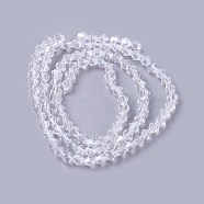 Imitation Crystal Glass Beads Strand, Faceted, Cone, Clear, 6x6mm, Hole: 0.8mm, about 44~48pcs/strand, 10.6~11.4 inch(YS-TAC0002-01-6mm)