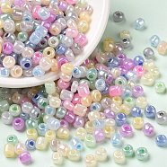 Opaque Colours Luster Glass Seed Beads, Round Hole, Round, Colorful, 4~4.5x3~3.5mm, Hole: 1.2~1.4mm, about 5428Pcs/pound(SEED-A030-11C)