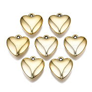 Electroplated CCB Plastic Pendants, Heart, Golden, 21x20x7mm, Hole: 1.5mm(CCB-Q091-01C)