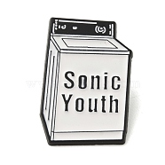Alloy Brooches, Enamel Pin, for Backpack Clothes, Word, White, 30.5x21.5x1.5mm(JEWB-S015-02H)