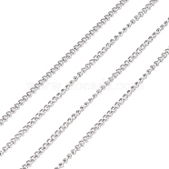 3.28 Feet 304 Stainless Steel Curb Chains, Unwelded, Stainless Steel Color, 2.7x2x0.5mm(X-CHS-R008-04)