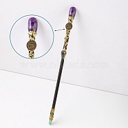 Natural Amethyst Twelve Constellation Magic Wand, Cosplay Magic Wand, for Witches and Wizards, Pisces, 300mm(PW-WG31255-02)