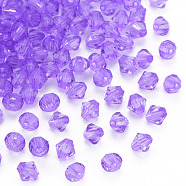 Transparent Acrylic Beads, Faceted, Bicone, Dark Violet, 5x4.5mm, Hole: 1.2mm, about 12160pcs/500g(MACR-S373-84-B06)
