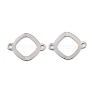 201 Stainless Steel Links Connectors, Oval, Stainless Steel Color, 14.5x19x0.9mm, Hole: 1.6mm(STAS-K217-37)