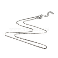 304 Stainless Steel Ball Chain Necklaces, with Lobster Claw Clasps, Stainless Steel Color, 17.91 inch(45.5cm)(X-NJEW-JN02912-02)