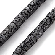 Natural Lava Rock Beads Strands, Frosted, Disc, Heishi Beads, 7x3mm, Hole: 1mm, about 136pcs/strand, 15.75''(40cm)(G-H303-C13)