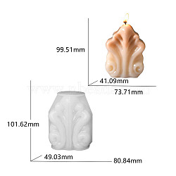 DIY Silicone Candle Molds, for Candle Making, Shell Shape, White, 10.2x8.2x4.7cm(SIMO-P008-03B)