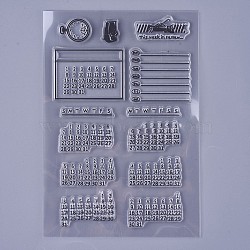 Silicone Stamps, for DIY Scrapbooking, Photo Album Decorative, Cards Making, Stamp Sheets, Calendar Pattern, Clear, 10~21.5x10~20Cm(DIY-WH0014-Y3)