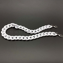 Acrylic Handbag Chain Straps, for Handbag or Shoulder Bag Replacement, White, 600mm(PW-WG193ED-02)