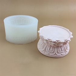 DIY Food Grade DIY Silicone Candle Molds, for Candle Making, Lotus, White, 9x5cm(PW-WG37322-02)