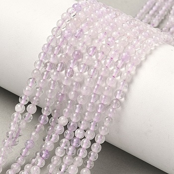 Natural Lavender Amethyst Beads Strands, Round, 3~3.5mm, Hole: 0.6mm, about 116pcs/strand, 14.96''(38cm)