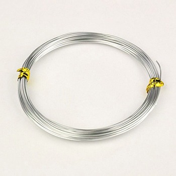 Round Aluminum Wires, Silver, 20 Gauge, 0.8mm, 10m/roll