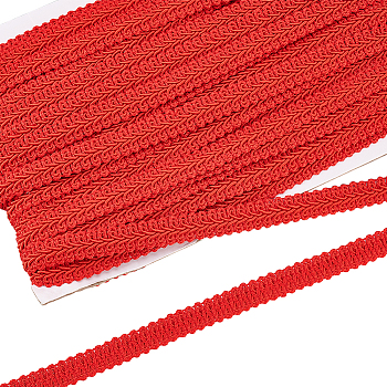 Polyester Centipede Lace Ribbons, for Cloth DIY Making Decoration, Floral Pattern, Dark Red, 1/2 inch(12mm)
