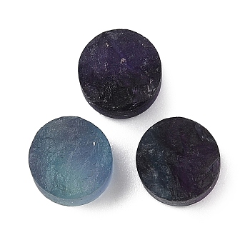 Natural Fluorite Cabochons, Flat Round, 10x8~9.5mm