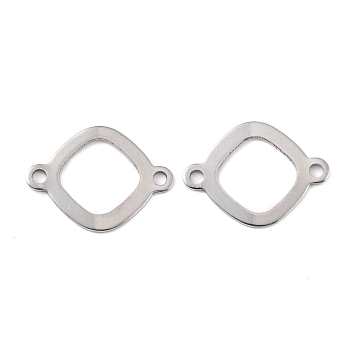 201 Stainless Steel Links Connectors, Oval, Stainless Steel Color, 14.5x19x0.9mm, Hole: 1.6mm