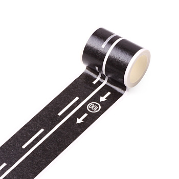 DIY Scrapbook Pulled Decorative Paper Tapes, Adhesive Tapes, Black, 48mm, 5m/roll