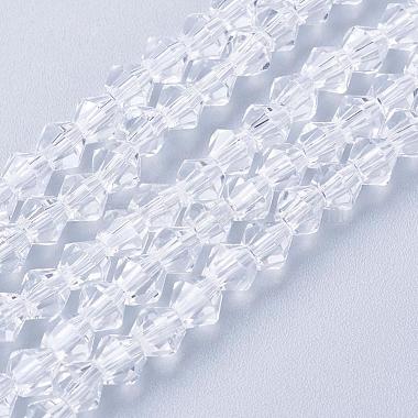 4mm Clear Bicone Glass Beads