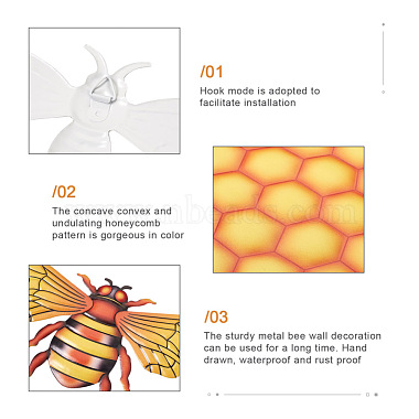 Ornements d'abeille et de nid d'abeille en fer 3d(CF-TAC0001-19)-3