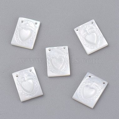 Rectangle White Shell Charms