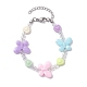 Pulseras de cuentas acrílicas para niños con mariposa y corazón para niñas(BJEW-JB10220-01)-1