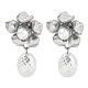 304 aretes de flores de acero inoxidable(EJEW-M233-01P)-1