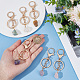 6Pcs 6 Styles Nuggets Natural Gemstone Wire Wrapped Keychain Key Ring(KEYC-NB0001-50)-3