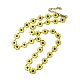 Yellow Enamel Daisy Flower Link Chain Necklace(NJEW-C037-01G)-1