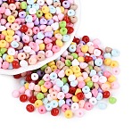 Opaque Acrylic Beads, Teardrop, Top Drilled, Mixed Color, 5~5.5x5x4mm, Hole: 1.4mm, about 8330pcs/500g(OACR-N162-14)