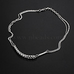 304 Stainless Steel Mixed Chain Necklaces for Women Men, Non-Tarnish, Stainless Steel Color, 23.62 inch(60cm)(WGDFE3F-01)