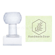 Clear Acrylic Soap Stamps, DIY Soap Molds Supplies, Rectangle, Leaf, 60x38x34mm(DIY-WH0438-016)