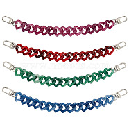 8Pcs 4 Colors Acrylic Boot Strap Chains, with Alloy Swivel Clasps, Heart, Mixed Color, 250mm, 2pcs/color(FIND-GO00004)