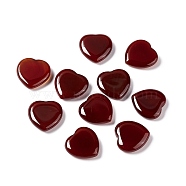 Dyed & Heated Natural Agate Heart Love Stones, Pocket Palm Stones for Reiki Balancing, Valentine's Day, Heart, 21~22x21.5~22.5x5~6mm(G-G933-01)