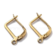 Ion Plating(IP) 304 Stainless Steel Hoop Earring Findings, Latch Back, Golden, 18 Gauge, 17.2x12mm, Pin: 1mm(STAS-E194-26G-01)