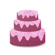 Acrylic Pendants, Cake, Pink, 35x33x2mm, Hole: 1.5mm(OACR-I009-05A)