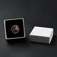 Texture Paper Jewelry Gift Boxes, with Sponge Mat Inside, Square, White, 5.1x5.1x3.3cm, Inner Diameter: 4.6x4.6cm, Deep: 3cm(OBOX-G016-C01-A)