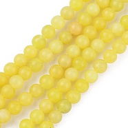 Natural Lemon Jade Beads Strands,  Round, Lemon Chiffon, 6mm, Hole: 1mm, about 60~64pcs/strand, 15.1 inch(G-H1631-6MM)