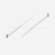 304 Stainless Steel Ball Head Pins, Stainless Steel Color, 16x0.6mm, 22 Gauge, Head: 2mm(STAS-K172-30P-01)