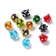 Handmade Lampwork Beads, Round, Mixed Color, 10mm, Hole: 2.5mm(D176-1)