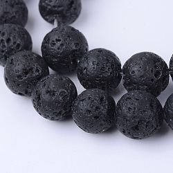 Natural Lava Rock Beads Strands, Round, 6~6.5mm, Hole: 1mm, about 63pcs/strand, 15.5 inch(X-G-Q462-6mm-24)