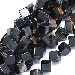 Natural Tiger Eye Beads Strands, Cube, 19x17x12mm, Hole: 0.8mm, about 22pcs/strand, 15.7 inch(40cm)(G-F637-27C)