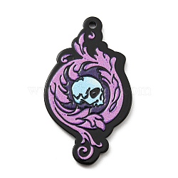 Acrylic Pendants, Skulls Theme, Skull, 4.5x2.55x0.25cm, Hole: 2mm(OACR-B010-04)