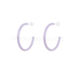 Porcelain Hoop Earrings for Women, Half Round(RI5638-1)