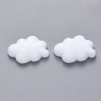 Resin Cabochons, Cloud, White, 22x14x6mm