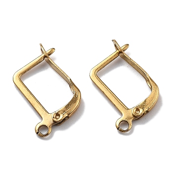 Ion Plating(IP) 304 Stainless Steel Hoop Earring Findings, Latch Back, Golden, 18 Gauge, 17.2x12mm, Pin: 1mm