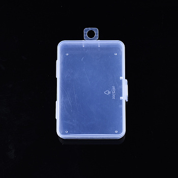 Rectangle Polypropylene(PP) Bead Storage Containers, with Hinged Lid, for Jewelry Small Accessories, Clear, 9.6x6.6x2.05cm, Hole: 8mm, compartment: 91.5x61mm