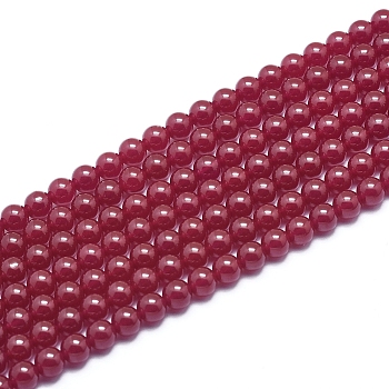 Lab Grown Red Corundum Beads Strands, Round, 8mm, Hole: 0.8mm, about 49pcs/strand, 15.55''(39.5cm)