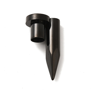 Ion Plating(IP) 304 Stainless Steel Glazed Cord End Caps, Bullet Shape, Gunmetal, 29.5x16.5x11.5mm, Hole: 6mm