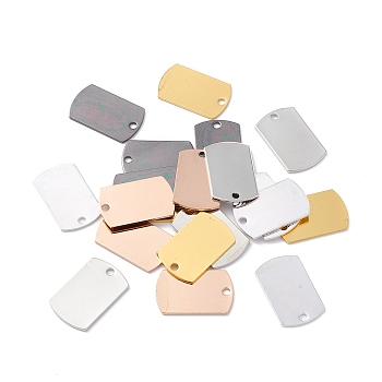 Brass Pendants, Stamping Blank Tag, Rectangle, Mixed Color, 25x15.6x1mm, Hole: 2mm, 5 colors, 4pcs/color, 20pcs/box